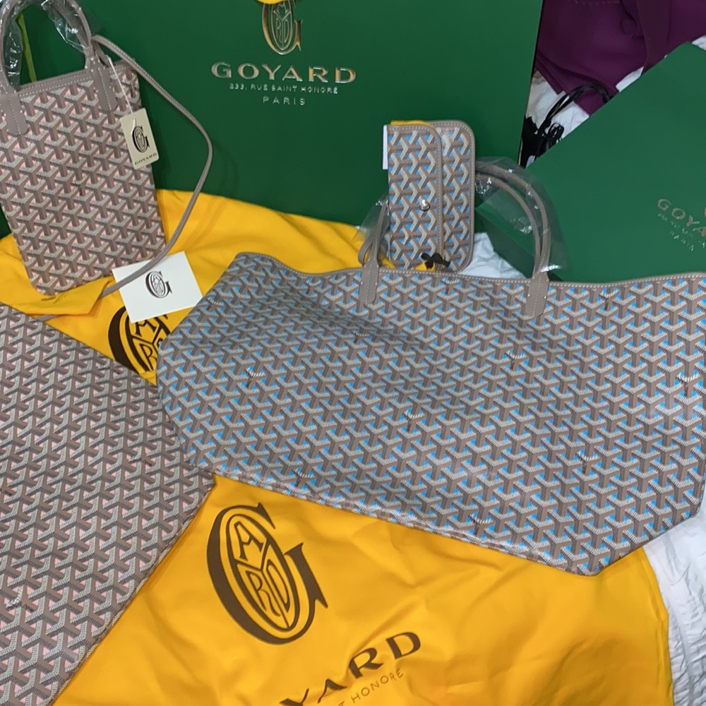 NEW GOYARD LIMITED EDITION Saint Louis Claire Voie GM Tote bag Turq/Grege - Picture 16 of 17